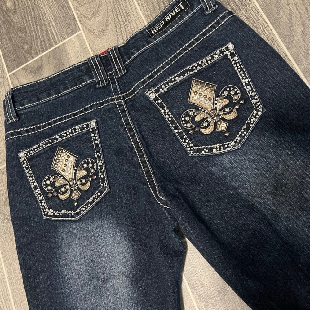 Red Rivet Jeans - Picture 5 of 6